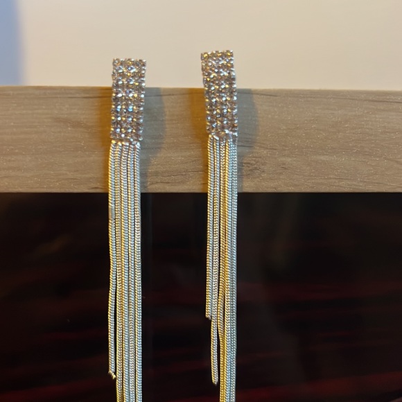 Silver Tassel Earrings - Picture 2 of 3